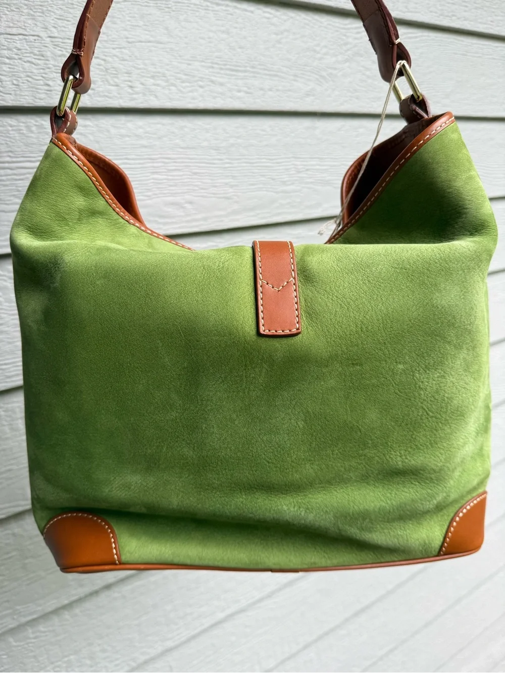 NWT Dooney & Bourke Green Suede Sac Shoulder Bag RARE $345 - Picture 9 of 9